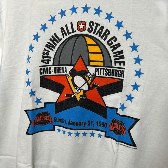 1990 NHL All-Star Game Vintage T-Shirt XL Pittsburgh Penguins Civic Arena Logo - Picture 3 of 8